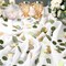 400 Pcs Greenery Baby Shower Confetti Scatter Decorations Green Brown White Table Confetti Dots with Eucalyptus and Gold Scatter for Baby Shower Gender Reveal Decor